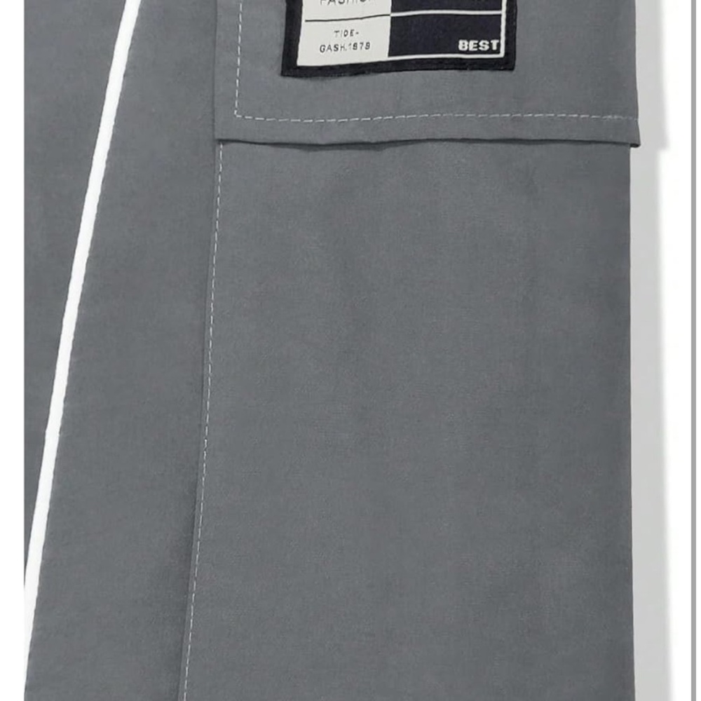 SHEIN Dark Gray Cargo Pants with White Trim - Picture 5 of 5